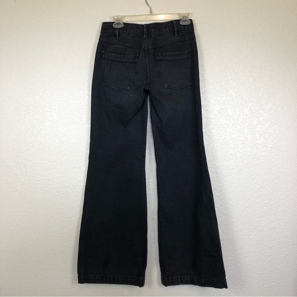 Free People Black Avendale Wide Leg Button Fly Jeans size 24 - Picture 5 of 11